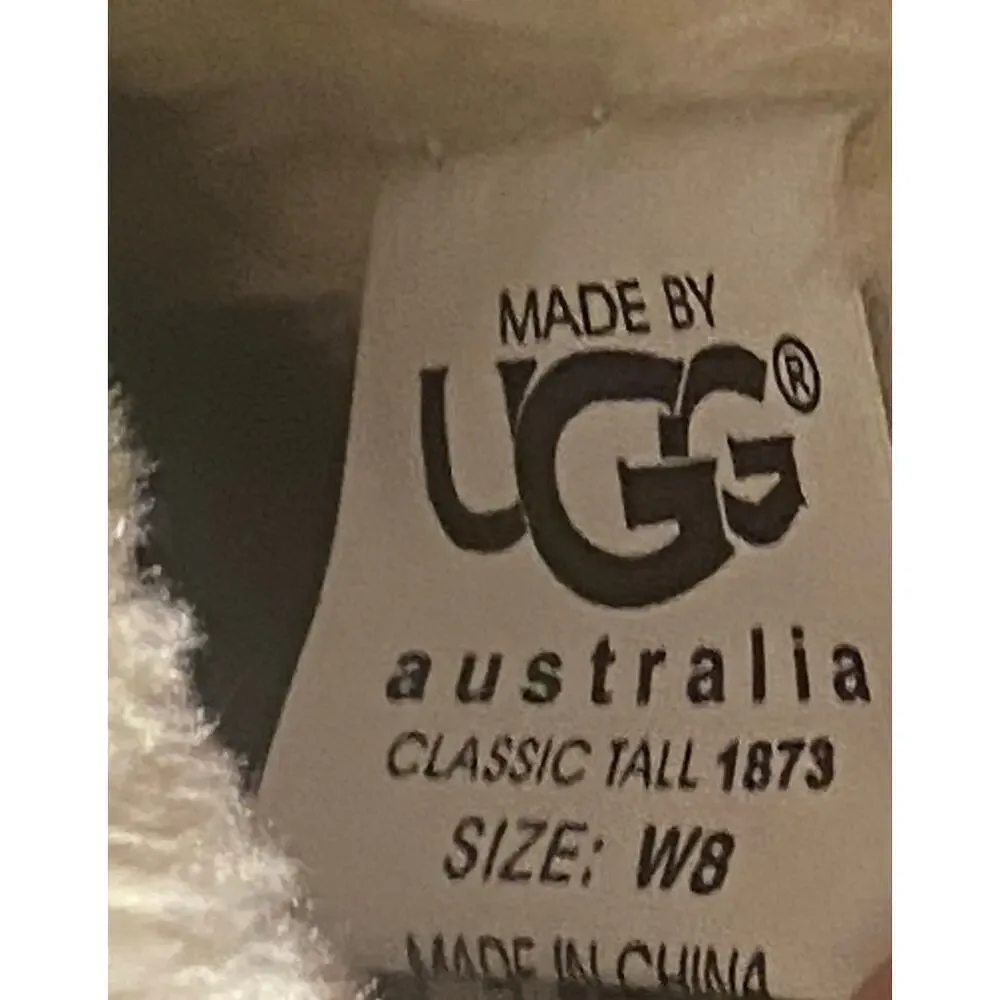UGG Classic Tall Bailey Button Triplet 1873 Mustard Seed Boots Women 8 Cozy
